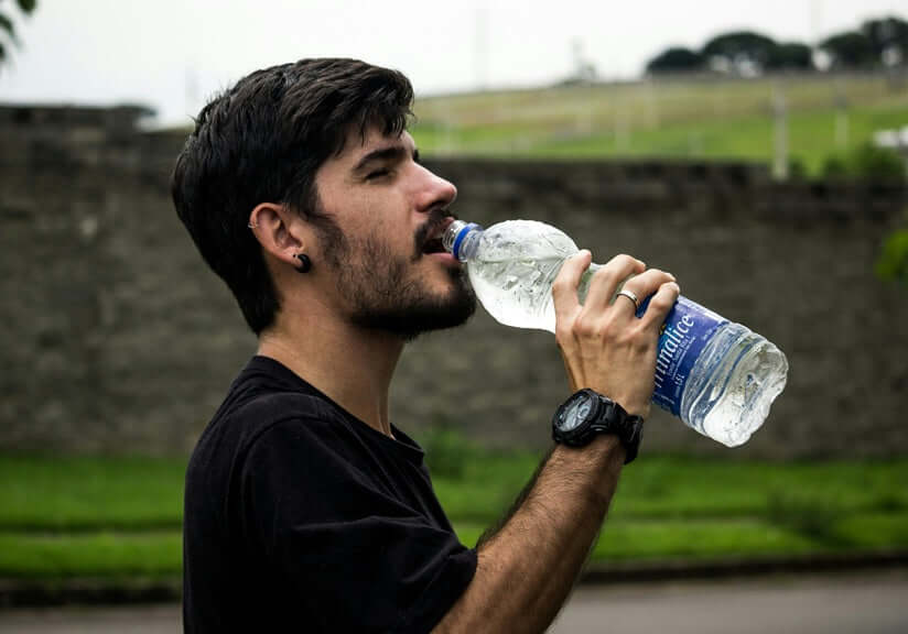 Bearded drinking water