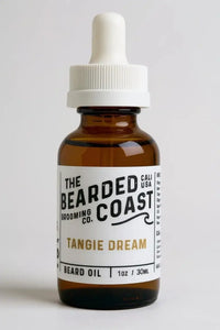 Bearded Coast Tangie Dream Beard Oil bottle with white dropper and citrus-inspired label, 1 oz / 30 ml size