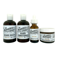 Full Rip Tide beard care kit including beard wash, conditioner, beard oil, and beard butter from The Bearded Coast.