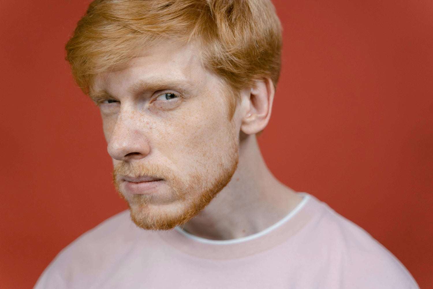 Red bearded man thinking
