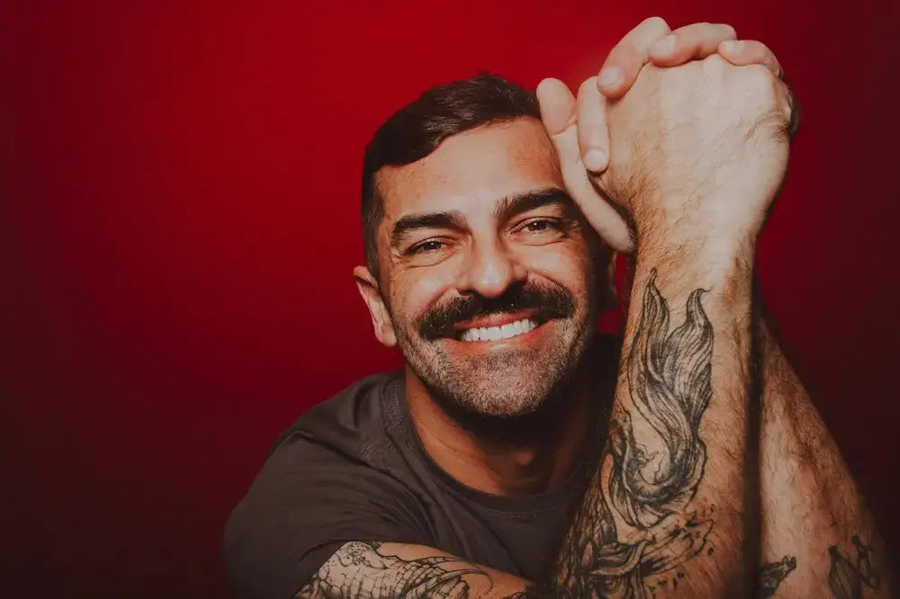 man with a beardstache