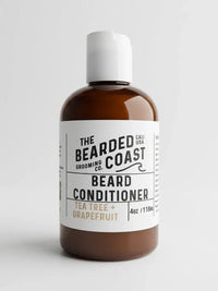 Bearded Coast Tea Tree + Grapefruit Beard Conditioner in a 4oz amber squeeze bottle — tea tree beard conditioner by Bearded Coast Grooming Co.