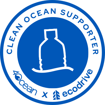 4ocean Clean Ocean Supporter badge partnership with Ecodrive for ocean plastic removal.