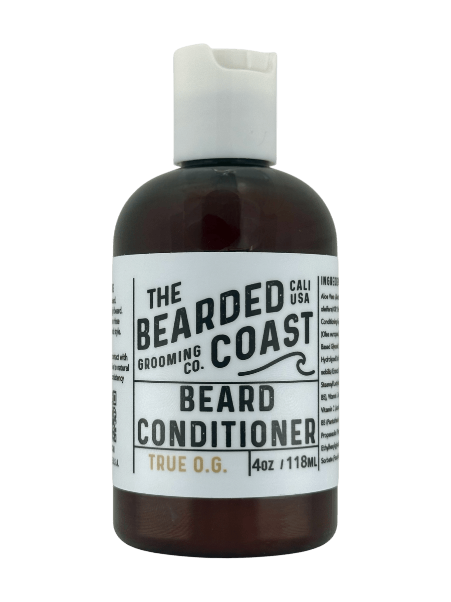 Organic beard conditioner in a 4oz eco-friendly bottle by Bearded Coast