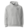 Radical Left Scum Club all gender organic hoodie in grey, featuring a kangaroo pocket and relaxed fit.