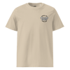 Radical Left Scum Club all gender organic ribbed neck t-shirt in beige with Bearded Coast logo.