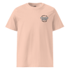 Radical Left Scum Club all gender organic ribbed neck t-shirt in soft pink color.